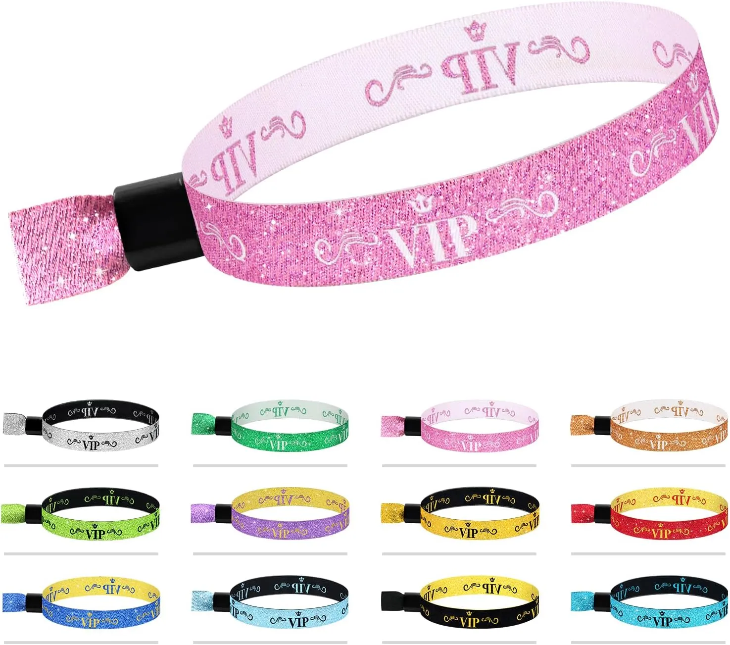 100 Colored Wristbands - Lightweight Pink Concert Party Wrist Straps