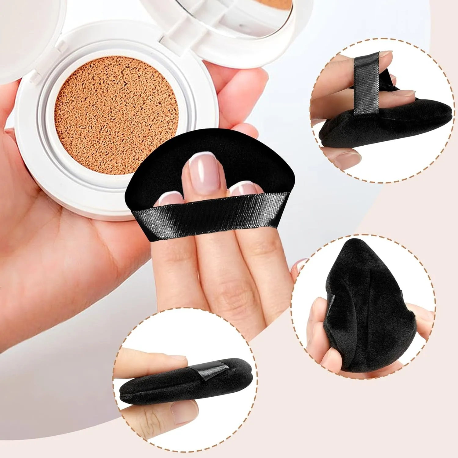 100 Pcs Triangle Powder Puff for Face Powder, Beauty Makeup Sponge for Loose and Dry Cosmetic Foundation Soft Makeup Puff for Contouring, Facial Sponges Make up Tools (Black)