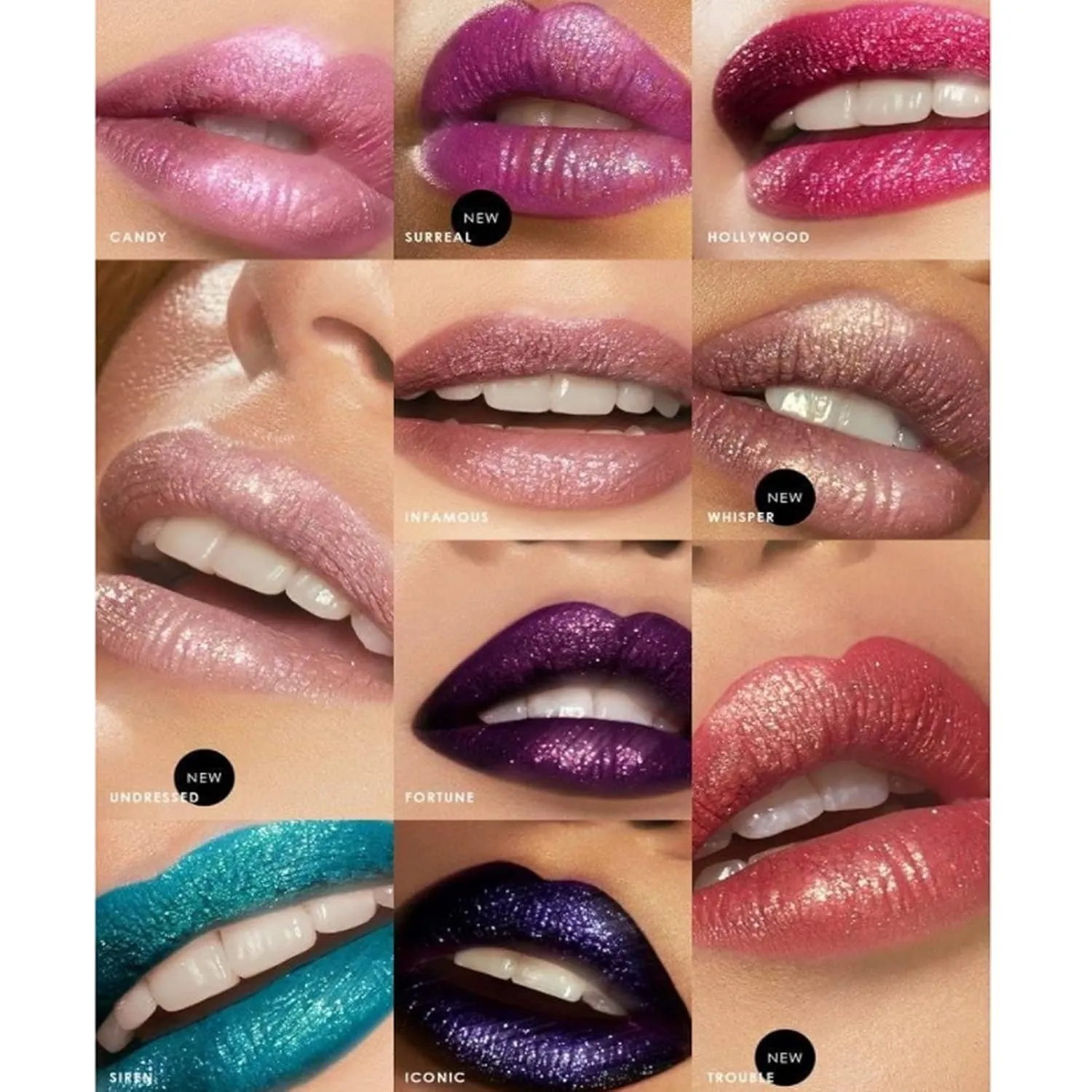 12 Colors Liquid Glitter Lipstick Glitter Lip Gloss Set, Diamond Shimmer Metallic & Long Lasting Waterproof Non-stick Cup Lip Gloss, Halloween Makeup Gift for Women