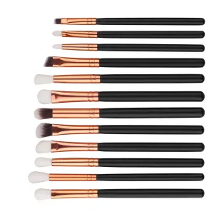 12 x Makeup Brushes Set Foundation Powder Eyeshadow Eyeliner Lip Brush Tool Foundation Blending Brush with Case