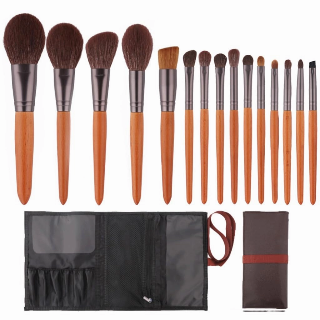 15 piece suit beech yellow rod eye shadow powder powder blusher halo dyed wool hair