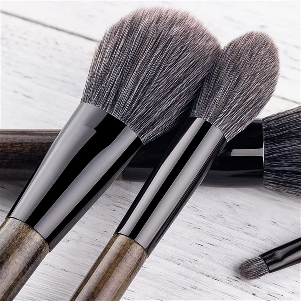 15Pcs Make Up Brushes Set With Bag Foundation Eyeshadow Blending Eyebrow Makeup Brush PU Leather(15pcs,white-Patch five-pointed star4)