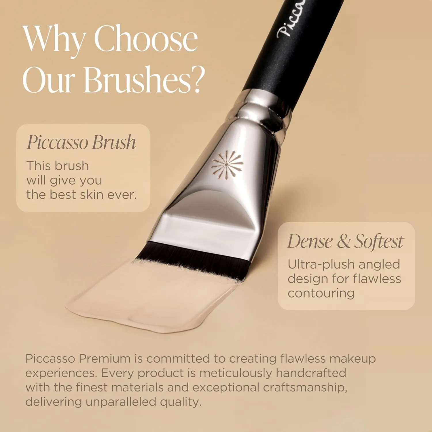 163 Foundation Brush – Dense Makeup Brush for Liquid & Cream Foundation, Soft Synthetic Bristles for Flawless Coverage and Face Makeup, Professional Korean Beauty Tool for Daily