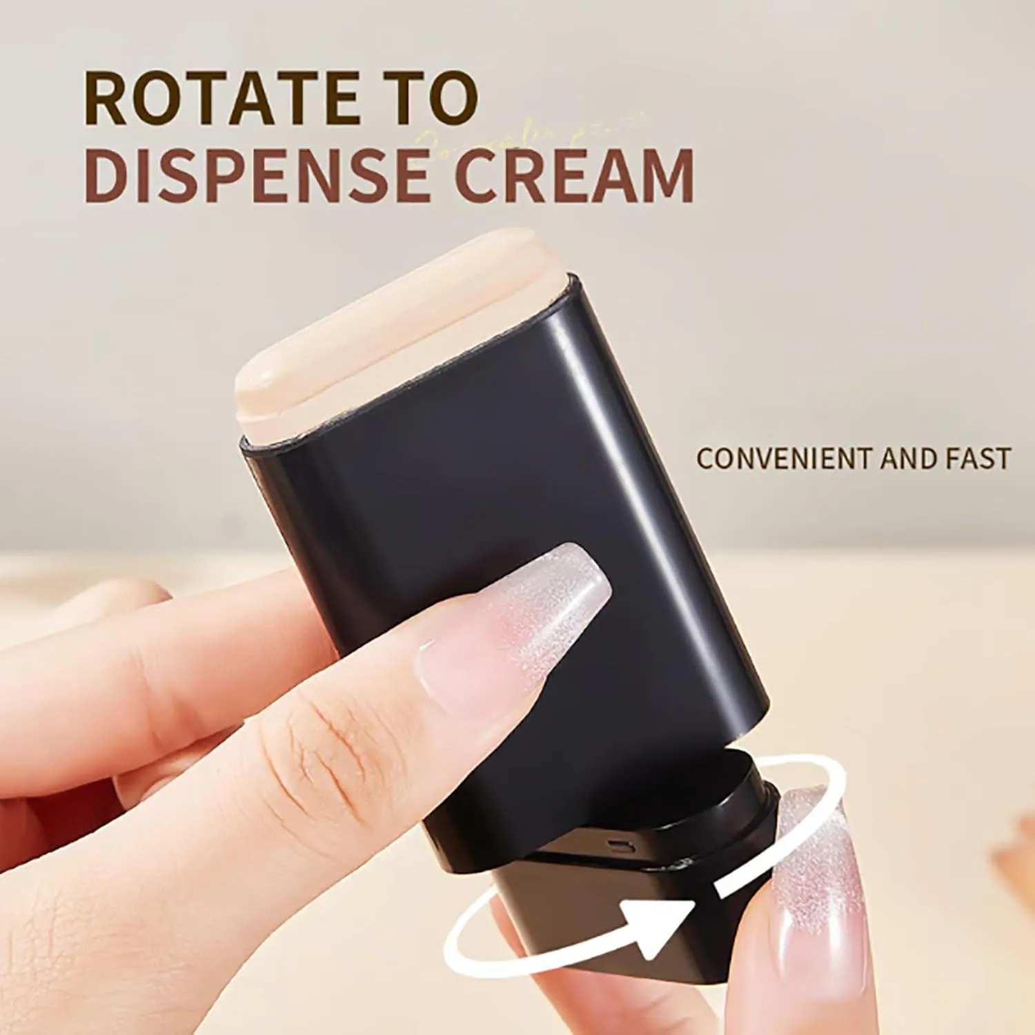 2 in 1- Luxury Anti-Wrinkle Foundation Stick, Instant Concealing Foundation Stick with Built-In Brush, Korea Flawless Eraser Foundation Stick, Natural Matte Foundation Stick (Natural, 20g)