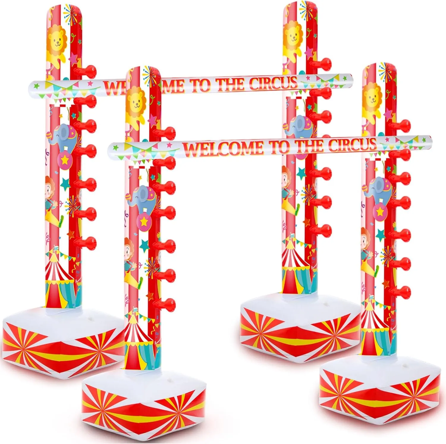 2 Pack Carnival Circus Inflatable Limbo Party Activities for Adults 59 Inch Easy Setup Limbo Stick for Indoor Outdoor Summer Hawaiian Tropical Luau Birthday Pool Picnic Family Activities