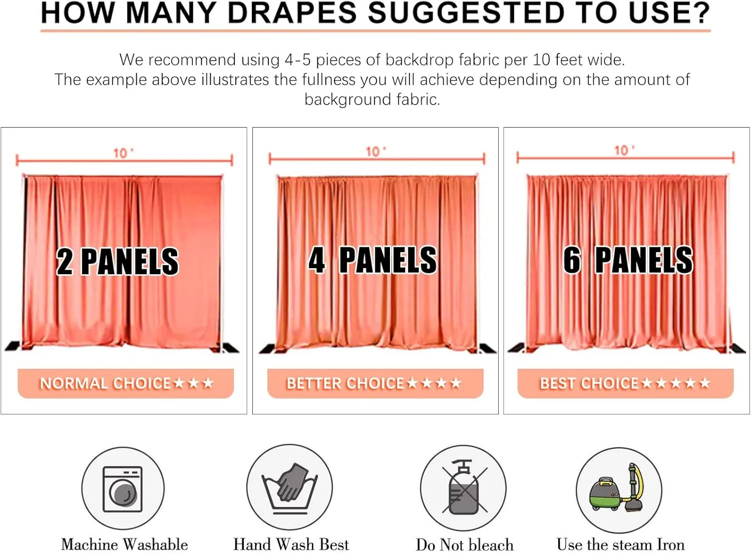 2 Panels Light Pink Backdrop Curtain, 10 x 10 Feet Background Curtains for Parties, Weddings, Baby Showers, Bachelorette Halloween, Christmas Birthday Party Photoshoot Backdrop Curtains Decorations