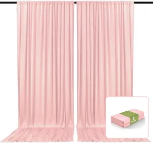 2 Panels Light Pink Backdrop Curtain, 10 x 10 Feet Background Curtains for Parties, Weddings, Baby Showers, Bachelorette Halloween, Christmas Birthday Party Photoshoot Backdrop Curtains Decorations