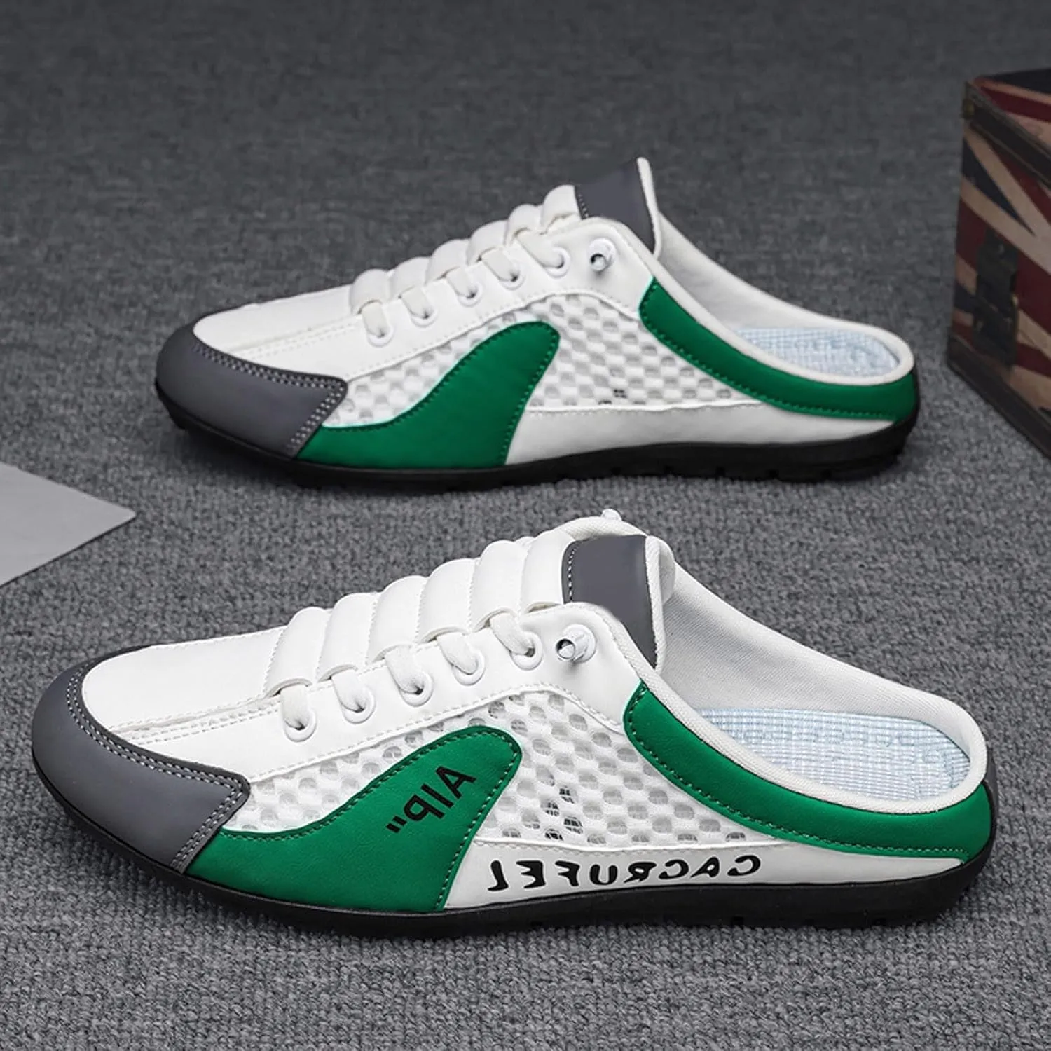 2025 Closed Toe Sandals for Women Breathable Mesh Beach Vacation Slip-On Slippers Comfortable Summer Non-Slip Soft Sole Casual Walking Footwear Indoor/Outdoor Home Work Flat Shoes