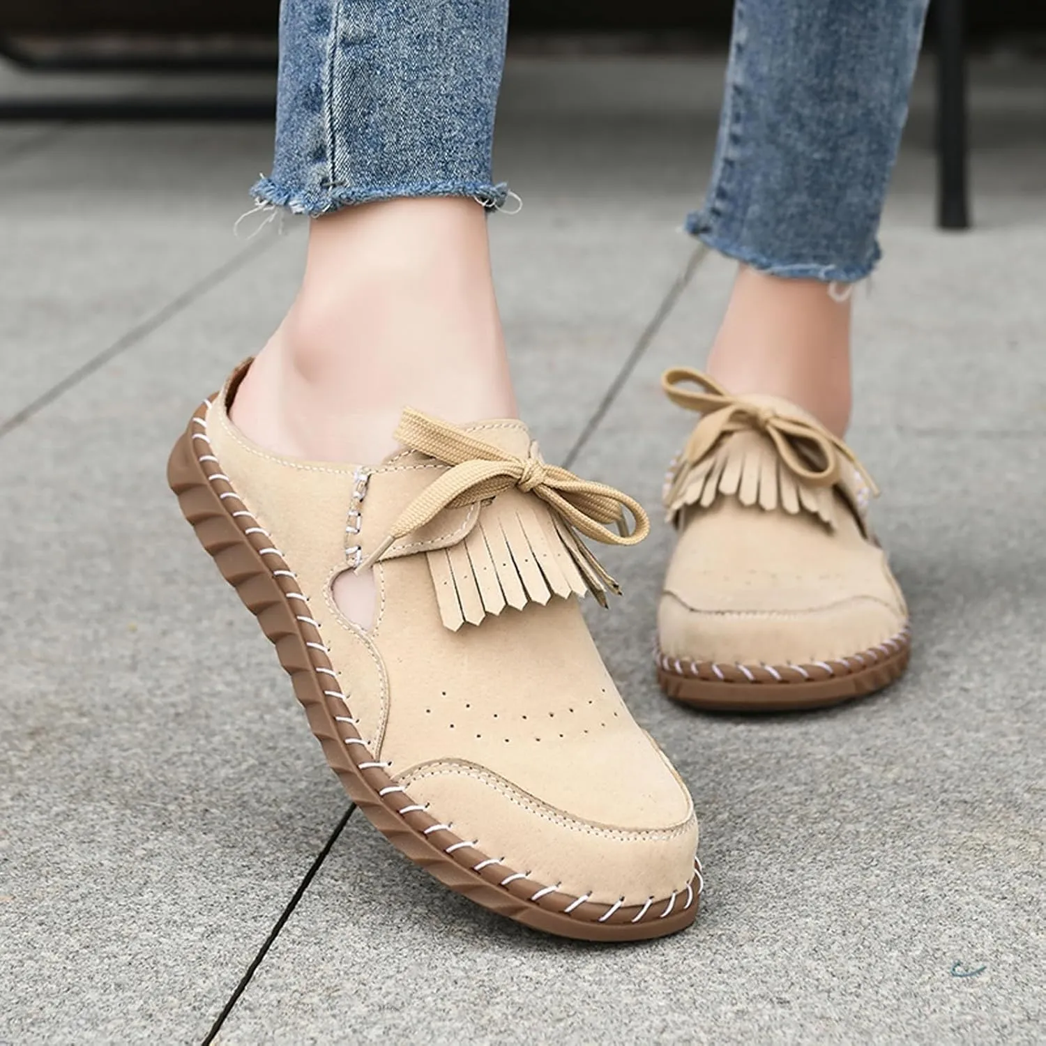 2025 Closed Toe Shoes for Women Comfortable Non-Slip Home Walking Footwear Breathable Slip-On Slides Summer Beach Vacation Slippers Indoor/Outdoor Ladies Dressy Flats Casual Shoe