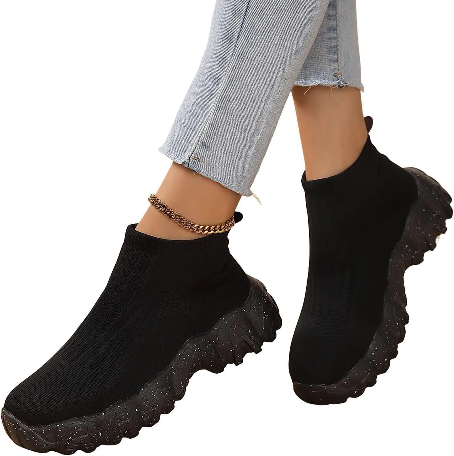 2025 Women Comfortable Casual Shoe Breathable Mesh Slip-On Wedge Heel Shoes Fashion Run Sport Sneakers Non-Slip Walking Footwear Summer Loafer Slippers Indoor/Outdoor Height Increase Slides