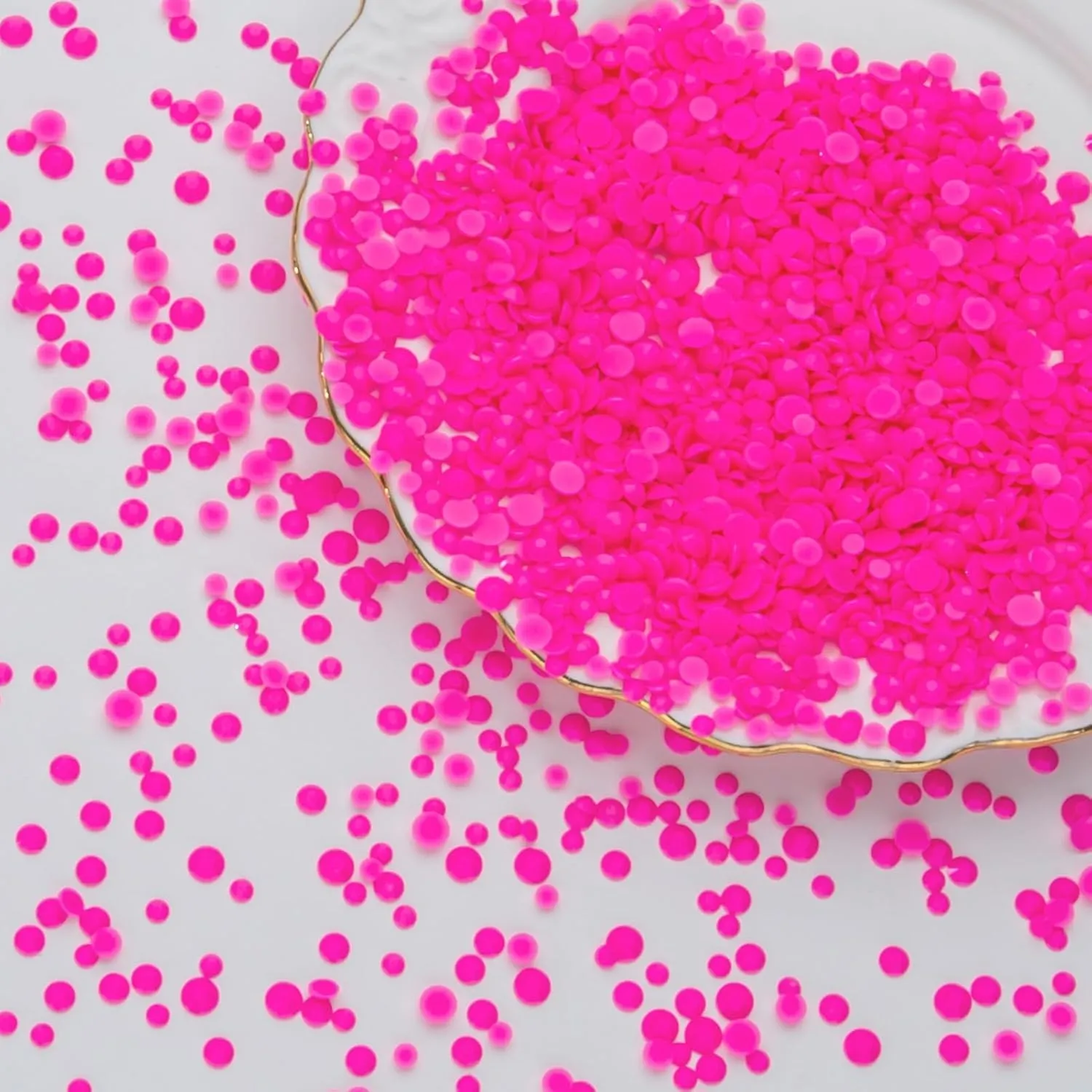 25000 Pcs Hot Pink Resin Flatback Rhinestone, 3 mm 4 mm 5 mm Jelly Resin Non Hotfix Rhinestones for Crafts DIY Design, Tumblers, Clothes, Makeup, Nail Art,Christmas Crafts