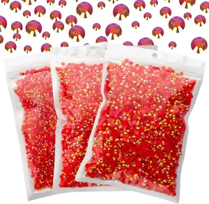 25000Pcs Red AB Rhinestones for Bedazzling Kit, 3-5mm Resin Flatback Rhinestones Bulk Gems Diamonds for Crafts, Clothing and DIY Shoes Shirt Bows Nail Art