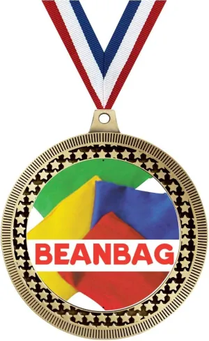 2.75" Bean Bag Medal Award, Gold Vega Bean Bag Team Trophy Award Includes Free Neck Ribbon Prime