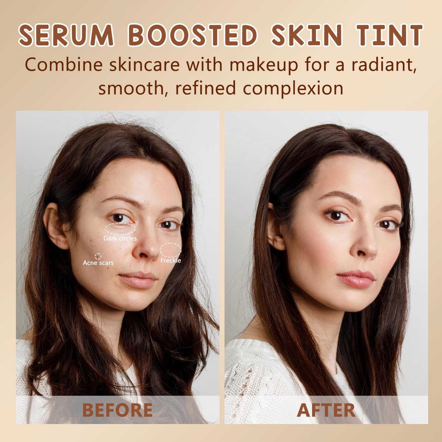 2PCS Foundation Stick Beauty Balm Serum Boosted Skin Tint, Solid Tinted Moisturizing Serum Contour Stick, Natural Fit, Moisturizing ＆ Concealing Foundation Sticks (#01)