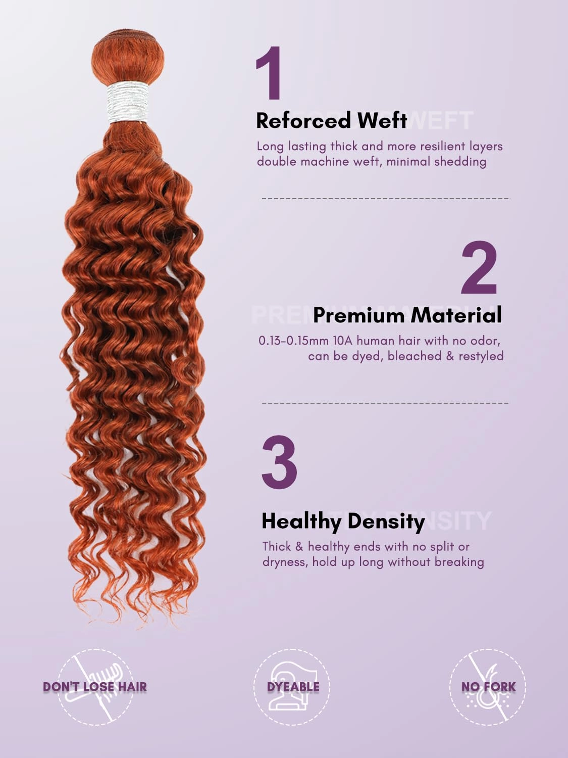 350 Ginger Deep Wave 3 Bundles with Frontal Human Hair Deals 10 12 14 10,10A 100% Virgin Brazilian Weaves Burnt Orange Curly Bundles with 13x4 HD Transparent Lace Frontal Pre Plucked Sew In Remy