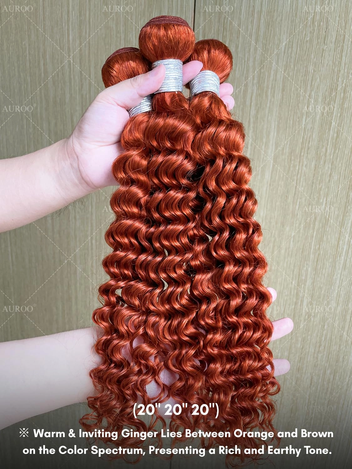 350 Ginger Deep Wave 3 Bundles with Frontal Human Hair Deals 10 12 14 10,10A 100% Virgin Brazilian Weaves Burnt Orange Curly Bundles with 13x4 HD Transparent Lace Frontal Pre Plucked Sew In Remy