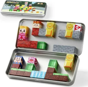 35PCS Magnetic Blocks for Kids 3-8, STEM Educational Travel Set with Iron Box - Portable Building Toddlers 3-5, Sensory Development & Motor Skills Toys for Boys & Girls Ages 3 4 5 6 7 8