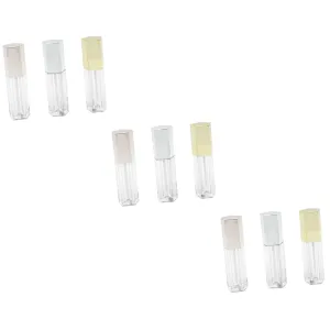 3sets High-end DIY Lipstick Empty Tube Pentagonal Lip Glazed for Makeup Lip Products Silver Gold 3pcs*3
