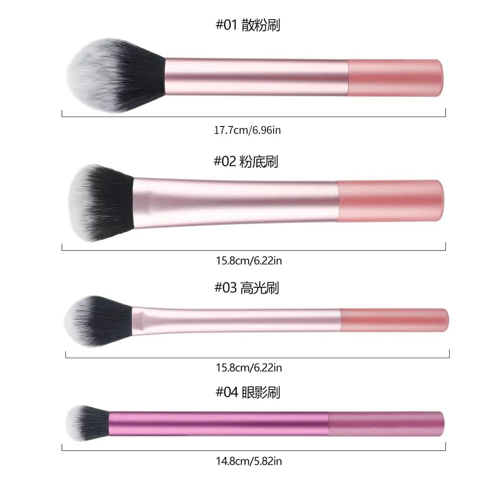 4 pcs of makeup brush sets, beginner powder brush, powder blusher brush, eye shadow brush, beauty tools