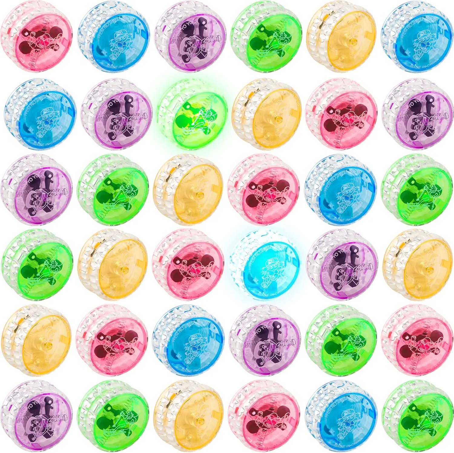 40 Pack Led Light up Responsive Ball Beginner Level Colorful Yo-Yo Bearing Ball for Goodie Bag Fillers Birthday Party Favors Classroom Prizes