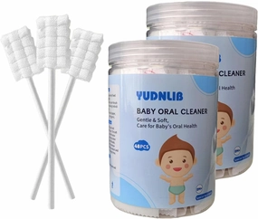 48PCS Baby Tongue Cleaner, Disposable Baby Toothbrush Soft Gauze Oral Cleaning Stick Infant Mouth Cleaner for 0-36 Months Newborn Dental Care