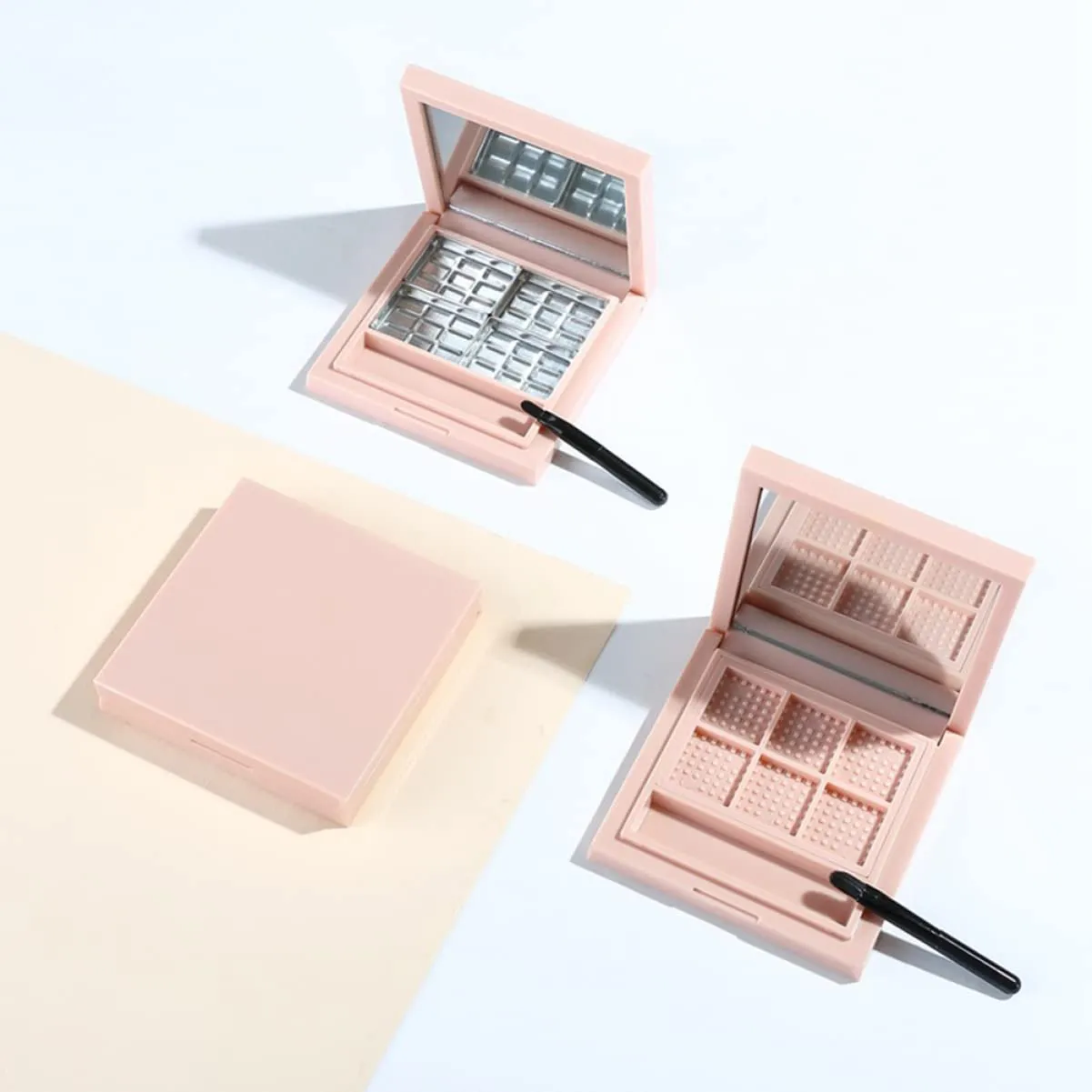 4pcs Empty Eyeshadow Palette Mirror Makeup Storage Box for Women Girls Design for Versatile Eye Makeup Organization