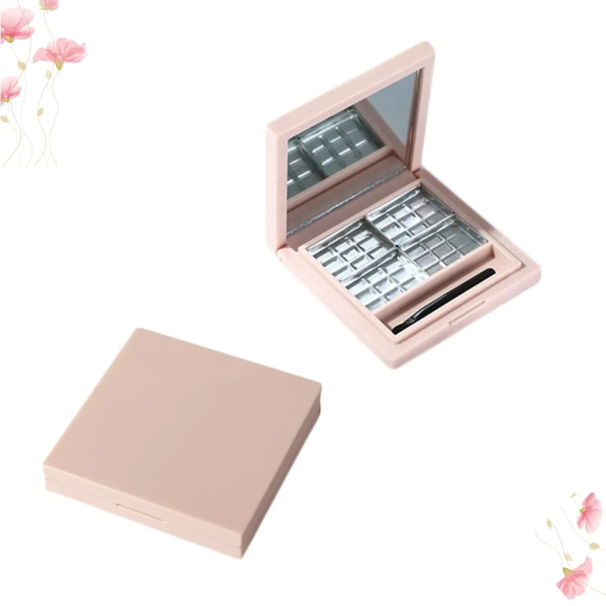 4pcs Empty Eyeshadow Palette Mirror Makeup Storage Box for Women Girls Design for Versatile Eye Makeup Organization