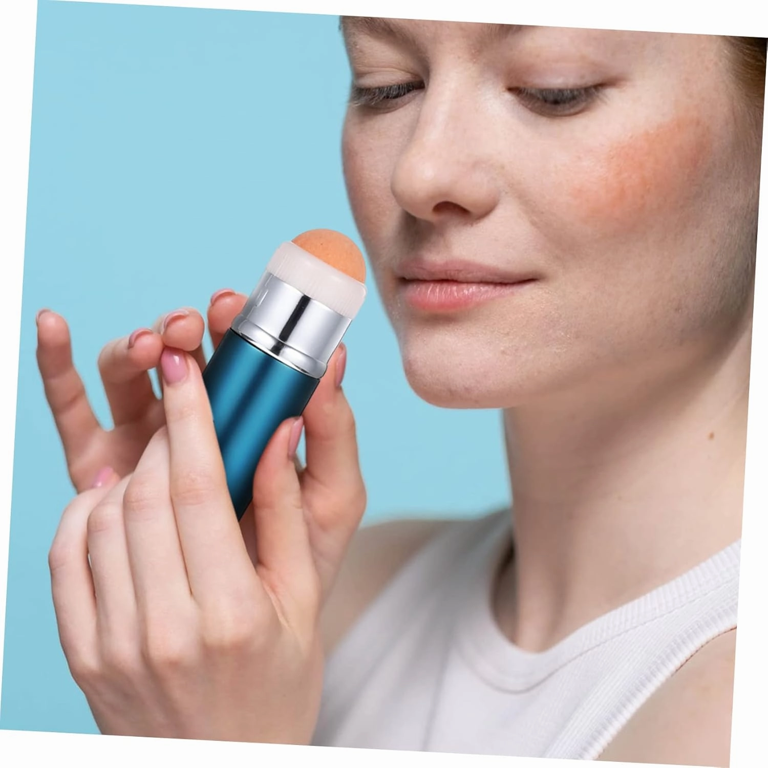 4pcs Oil-absorbing Volcanic Roller Stick Makeup Sponge for Instant Skin Care Dual-use Facial Oil Control Tool for Oily Skin Comfortable Massage Function Practical Makeup