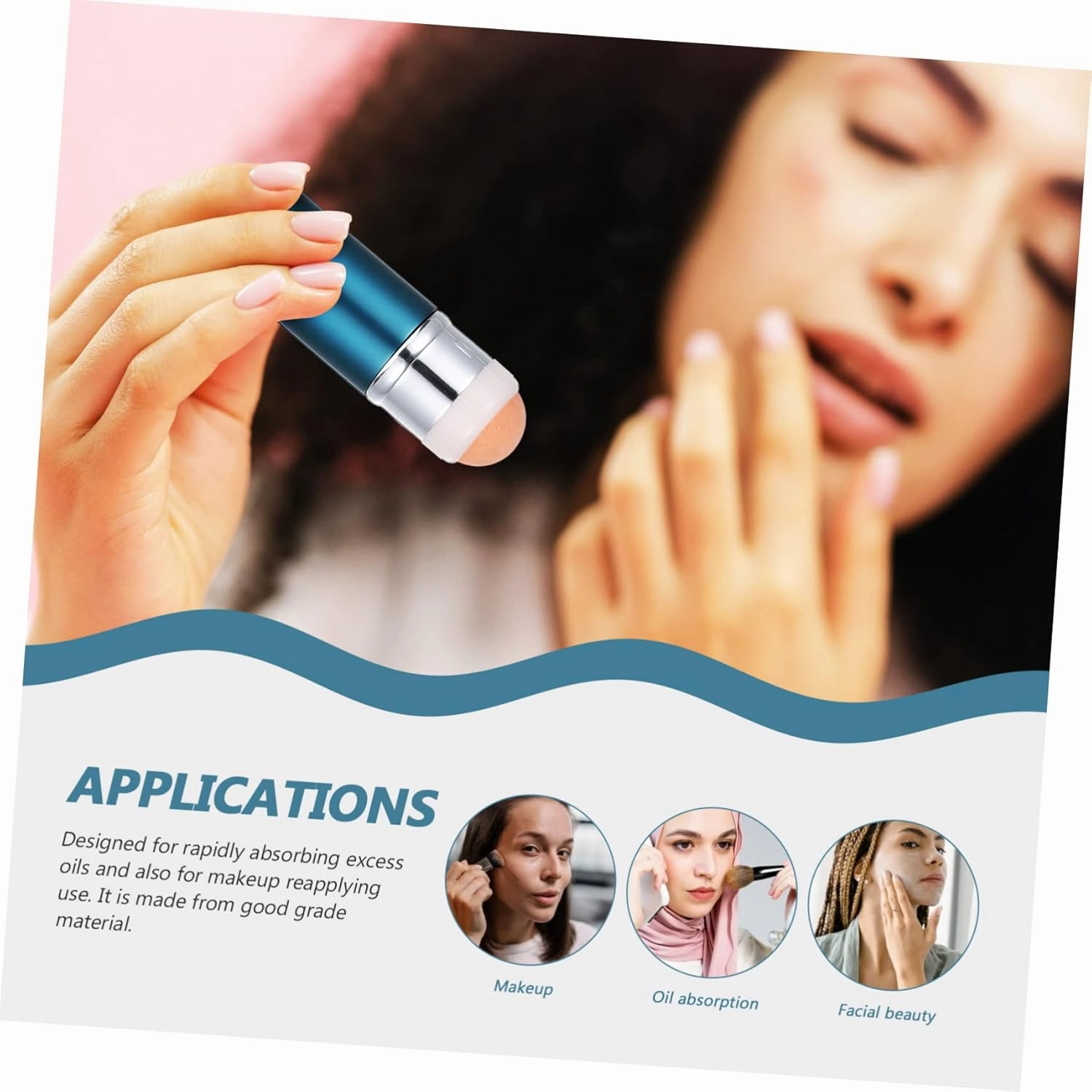 4pcs Oil-absorbing Volcanic Roller Stick Makeup Sponge for Instant Skin Care Dual-use Facial Oil Control Tool for Oily Skin Comfortable Massage Function Practical Makeup