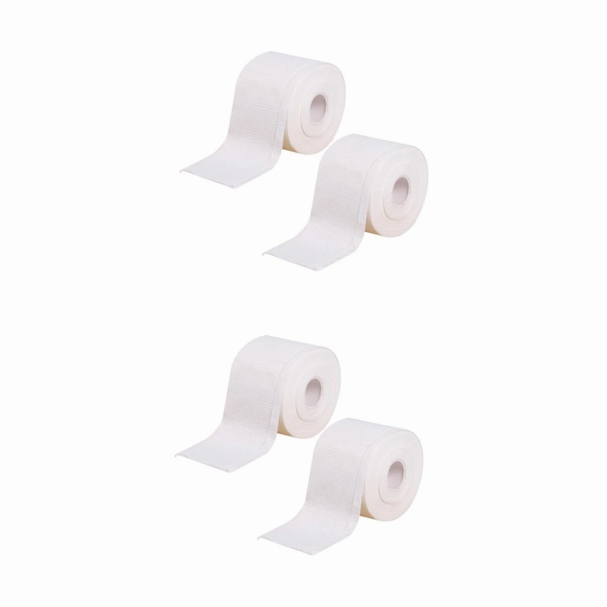 4rolls Disposable Face Towels of Soft Cotton Facial Tissue Cleansing Towelettes Double-sided Design for Makeup Removal and Moisture Absorption for White Color