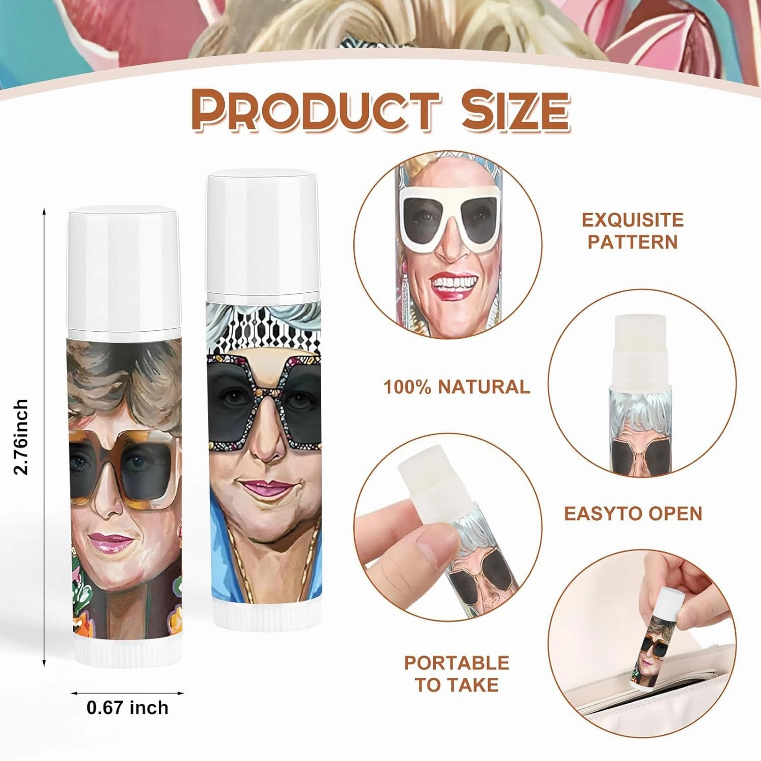 50 Pack Golden Lip Balm Girls Bulk, Golden Women Lip Care, Moisturizing and Nourishing Lip Balm for Girls Women Employee Bachelorette Birthday Party Favors Guest Gifts
