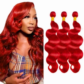 5DL RED BB 12 14 16 inch Hair Extensions