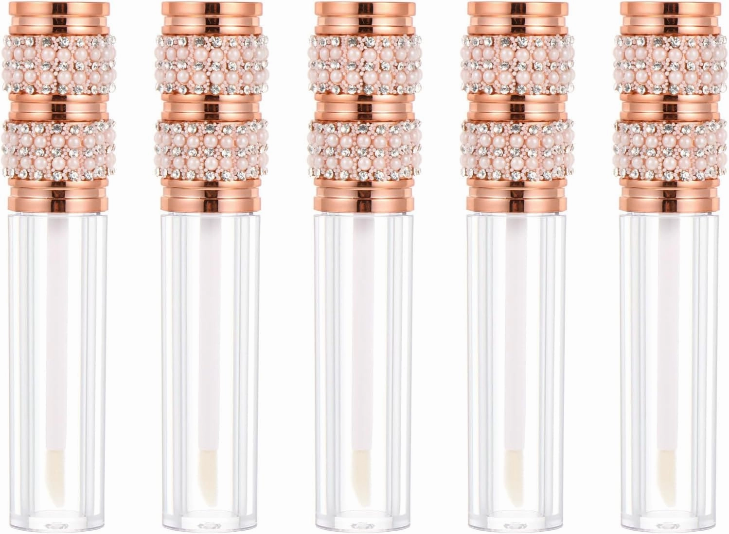 5pcs Lip Gloss Tube Lipstick Tube Lip Stick Container Empty Lip Balm Bottle Lip Stick Sub Bottle Lipstick Tube Empty Lipgloss Gold Lip Gloss Lip Gloss Bottles Vial Plastic Cosmetic