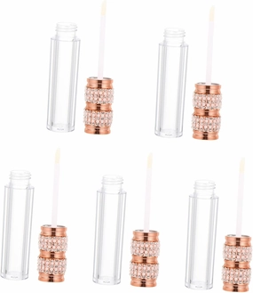 5pcs Refillable Lip Gloss Tubes Diy Lip Balm Bottles Sealing Compact Design for Daily Use and Practice for Crafting Pearl