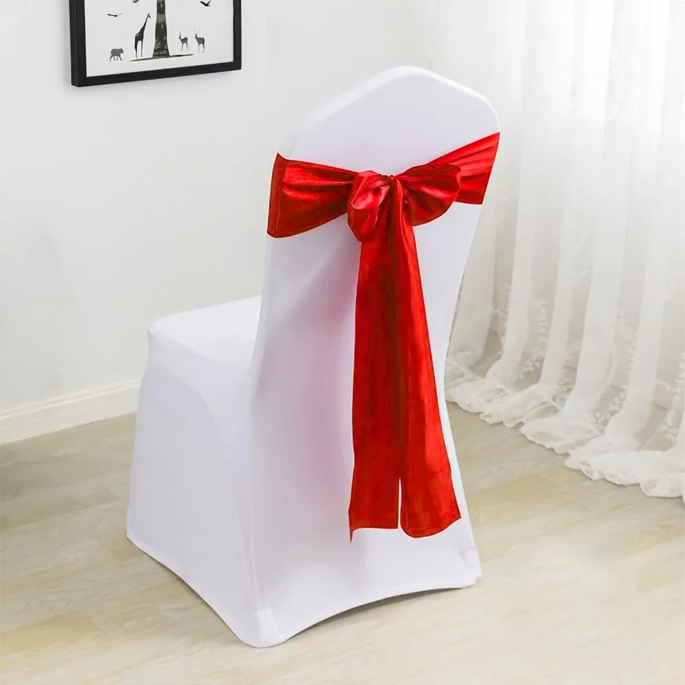 6 inch x 24 Yards Long Red Satin Ribbon, Wide Solid Fabric Ribbons Roll for Christmas Wedding Party Decoration, Opening Ceremony, Gift Wrapping, Craft Car Door Bow, Chair Sash, Indoor Outdoor