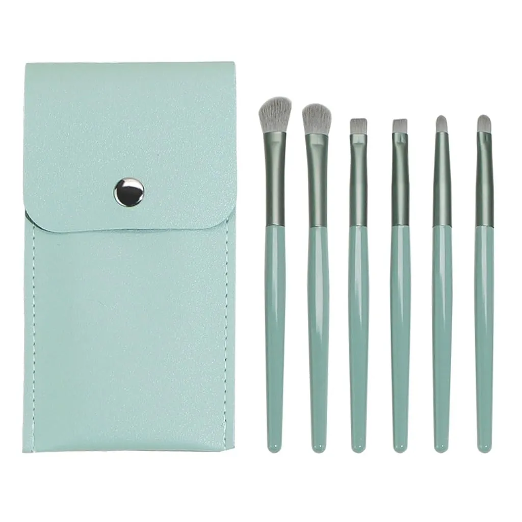 6 x cosmetic brush set, portable, with eye shadow, eyebrow brush, eye makeup tool(D,Pack)