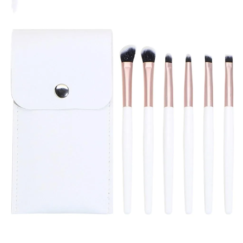 6 x cosmetic brush set, portable, with eye shadow, eyebrow brush, eye makeup tool(D,Pack)