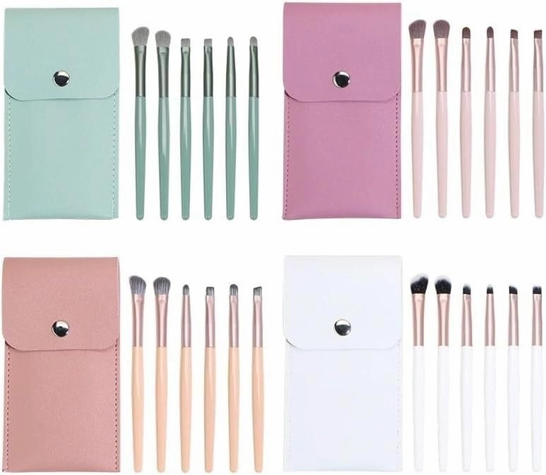 6 x cosmetic brush set, portable, with eye shadow, eyebrow brush, eye makeup tool(3,Pack)