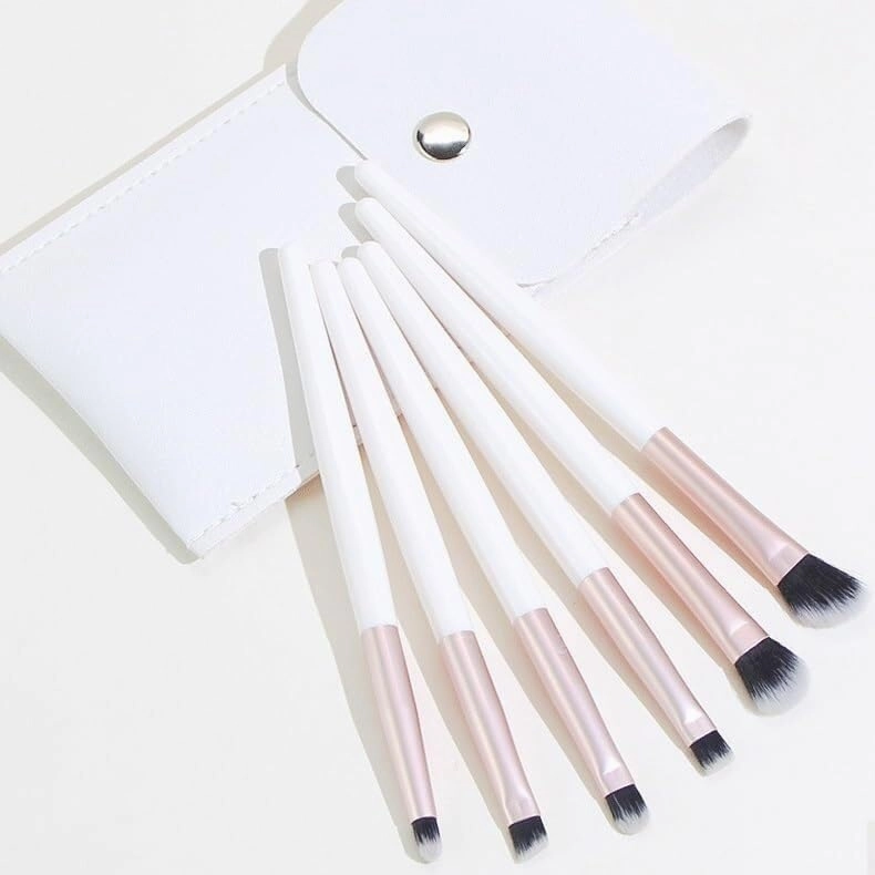 6 x cosmetic brush set, portable, with eye shadow, eyebrow brush, eye makeup tool(3,Pack)