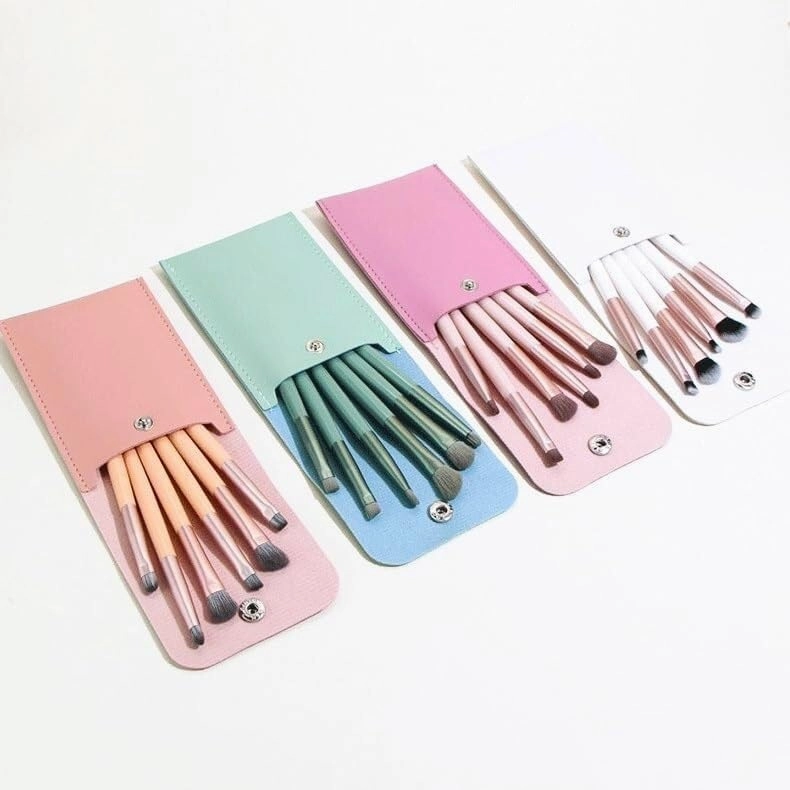 6 x cosmetic brush set, portable, with eye shadow, eyebrow brush, eye makeup tool(3,Pack)