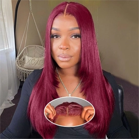 99j Burgundy 18 Inch Glueless Wig 5x5 Hd Lace Closure Wigs Human Hair Bob Wig Human Hair Glueless Bob Wigs For Black Women Red Burgundy 5 5 Bob Wig 200 Density