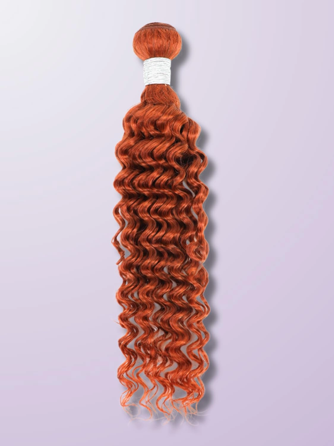 #350 Ginger Deep Wave Single Bundles Human Hair, 10A 100% Unprocessed Virgin Brazilian Weaves Burnt Orange Curly Bundles Thick Track Colored Water Wavy Human Hair Extensions Sew In 12 Inch Remy