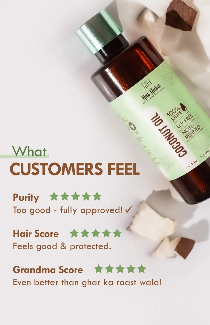 <strong>Pure Coconut Oil 200ml</strong><br><i>Non-Refined, LLP Free</i>