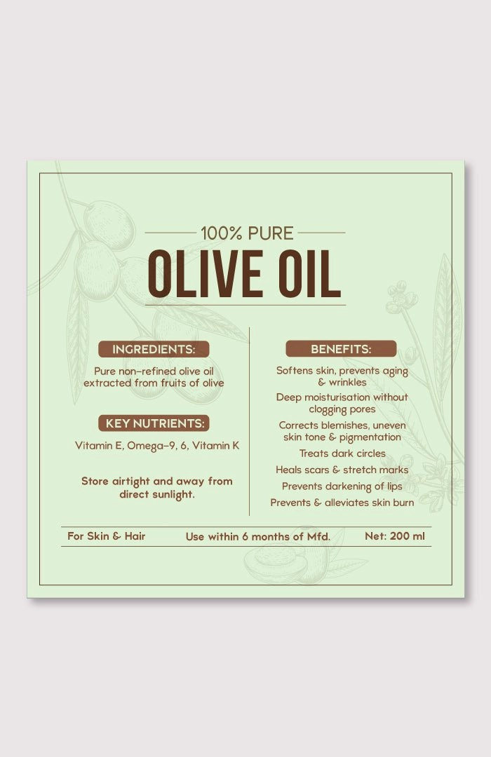 <strong>Pure Olive Oil 200ml</strong><br><i>Non-Refined, LLP Free</i>
