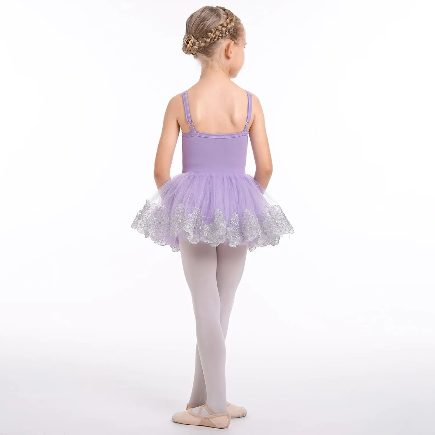 AFAVOM Ballet Leotards for Girls Toddler Sequin Flower Camisole Ballet Dance Dress Tulle Tutu Skirt Leotard Ballerina Costume