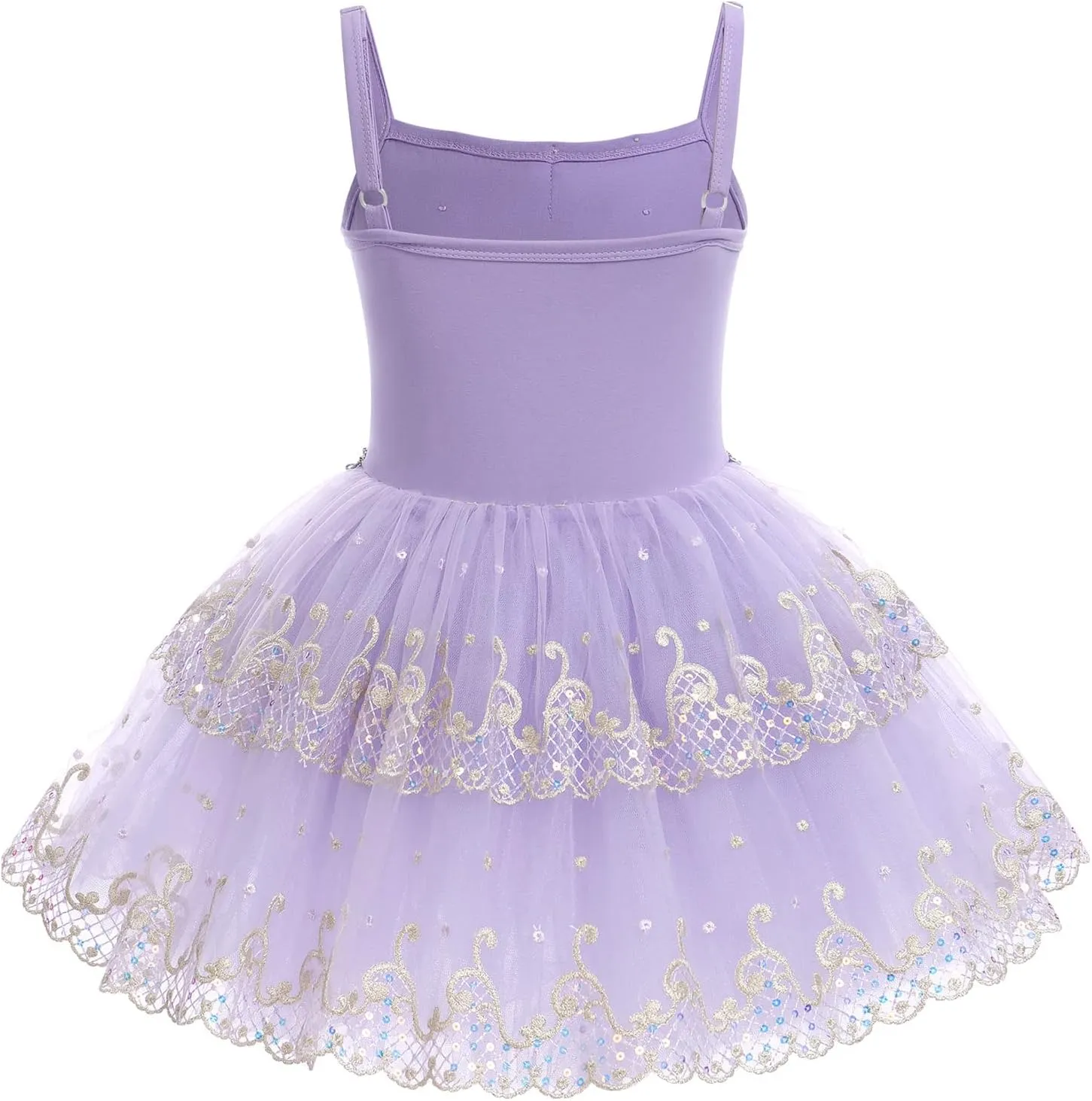 AFAVOM Toddler Kid Girls Sequins Fringes Camisole Ballet Dance Dress Glitter Feather Tutu Skirted Leotard Ballerina Dancewear