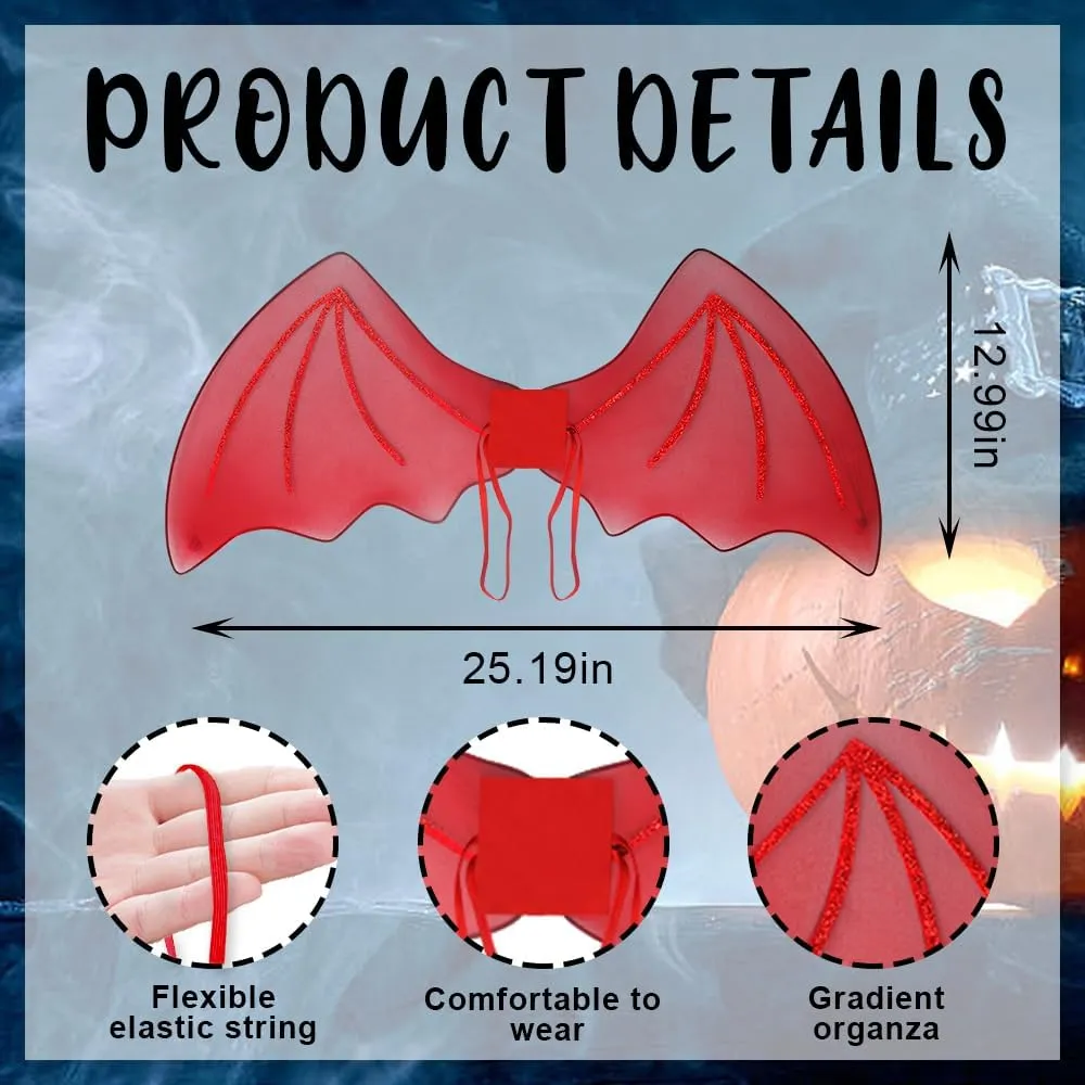 ALIBBON Bat Wings Costume Chiffon Bat Wings Clothes for Women, Bat Wings Dress Up Accessories