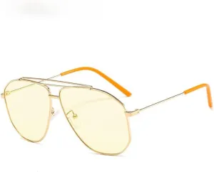 Alloy Polygon Sunglasses For Men Sun Glasses Women Retro Pink Clear Oversize Shades