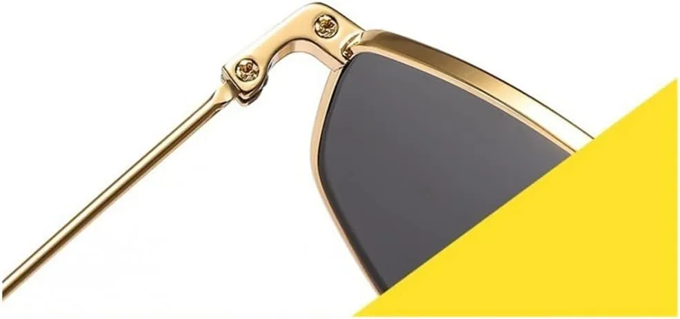 Alloy Polygon Sunglasses For Men Sun Glasses Women Retro Pink Clear Oversize Shades