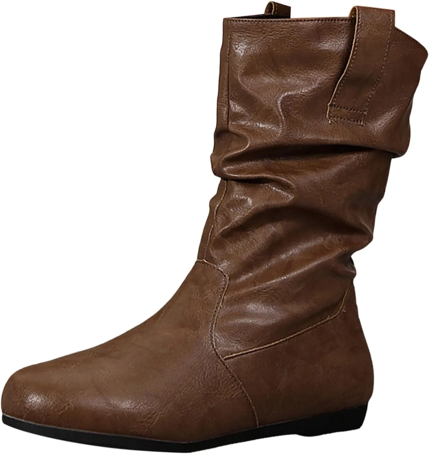 AMDBEL Wide Calf Boots for Women Low Heel Womens Fall Boots 2024 Fashion Riding Boots Slip On Ankle Booties Ladies Shoes